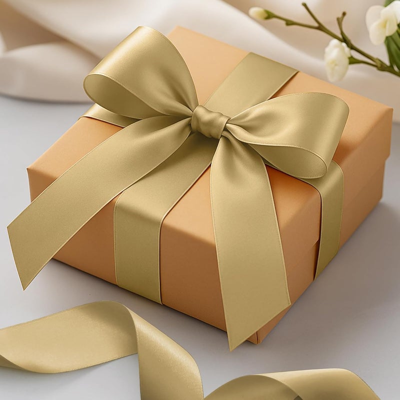 Fullive 1 1/2 Inch Champagne Gold Ribbon, 30 Yards Satin Ribbon, Polyester Satin Christmas Ribbon for Wedding Xmas Tree Graduate New Years Decorations DIY Bows Bouquet Gift Wrapping Christmas Favors - Image 5